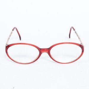 Fendi VINTAGE Bordeaux Red Oval Frames & Chain Detail Designer Eyeglasses